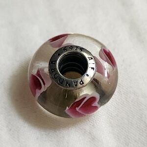 Pandora Charm with Red Heart Accents